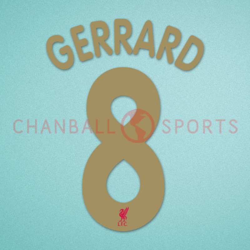Liverpool 2005-2006 Gerrard #8 Champions League Homekit Nameset Printing 