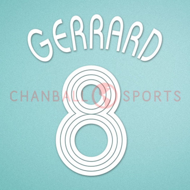 Liverpool 2006-2008 Gerrard #8 Champions League Homekit Nameset Printing 