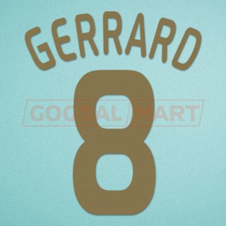 Liverpool 2009-2010 Gerrard #8 UEFA Cup Awaykit Nameset Printing