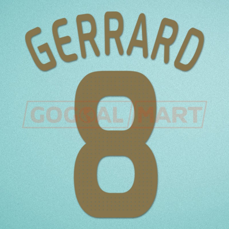 Liverpool 2009-2010 Gerrard #8 UEFA Cup Awaykit Nameset Printing