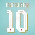 Liverpool 2023-2026 Mac Allister #10 Champions League Homekit Nameset Printing
