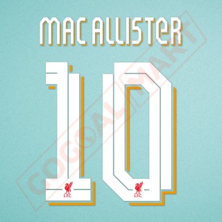 Liverpool 2023-2026 Mac Allister #10 Champions League Homekit Nameset Printing