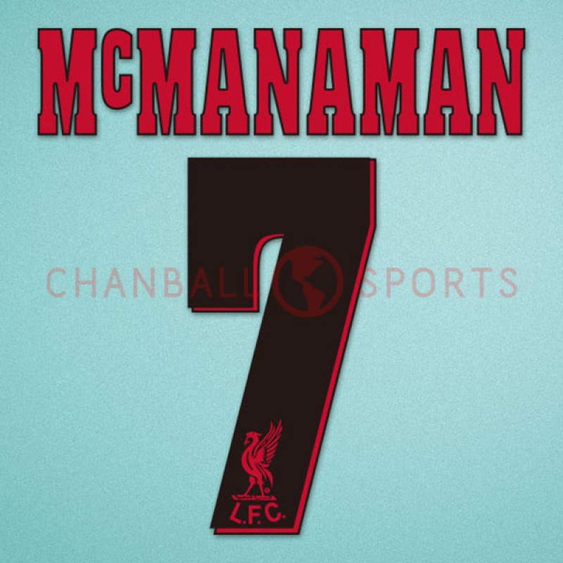 Liverpool 1996-1997 McManaman #7 Awaykit Nameset Printing 