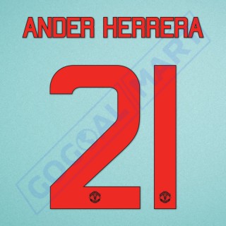 Manchester United 2015-2016 Ander Herrera #21 Europa League/F.A. Cup 3rd Awaykit Nameset Printing