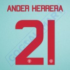 Manchester United 2015-2016 Ander Herrera #21 Europa League/F.A. Cup Awaykit Nameset Printing