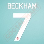 Manchester United 2015-2017 Beckham #7 Europa League/F.A. Cup Home/Awaykit Nameset Printing