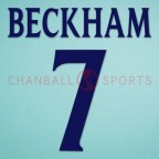 Manchester United 1999-2001 Beckham #7 Champions League Awaykit Nameset Printing 