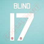 Manchester United 2015-2017 Blind #17 Europa League/F.A. Cup Home/Awaykit Nameset Printing
