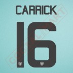 Manchester United 2016-2017 Carrick #16 Europa League/F.A. Cup 3rd Awaykit Nameset Printing