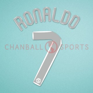 Manchester United 2007-2008 C.Ronaldo #7 Champions League Homekit Nameset Printing 