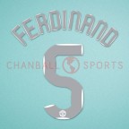 Manchester United 2007-2008 Ferdinand #5 Champions League Homekit Nameset Printing 