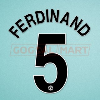 Manchester United 2010-2011 Ferdinand #5 Champions League Awaykit Nameset Printing