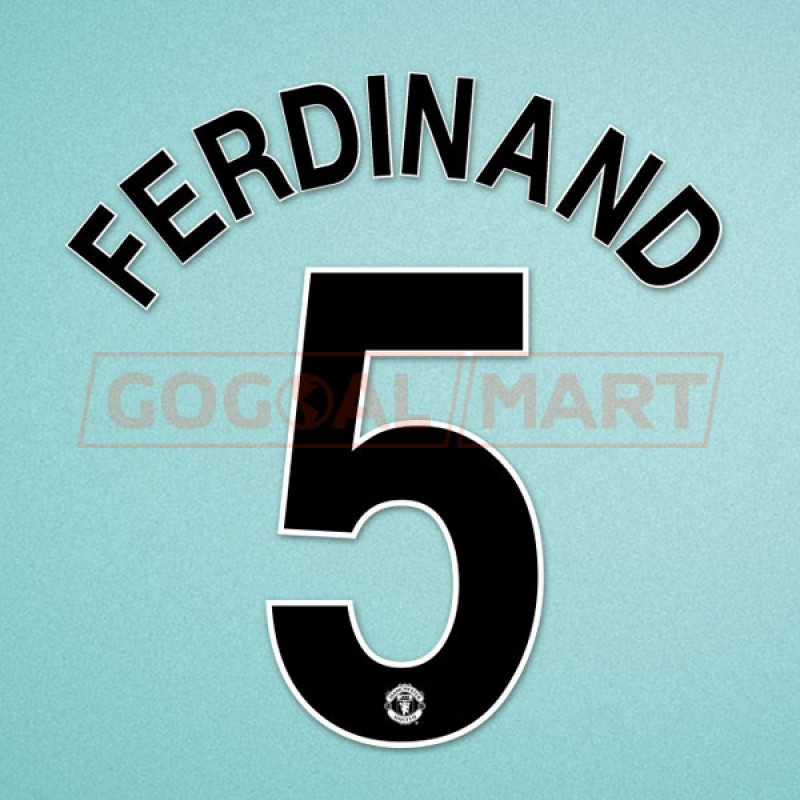 Manchester United 2010-2011 Ferdinand #5 Champions League Awaykit Nameset Printing