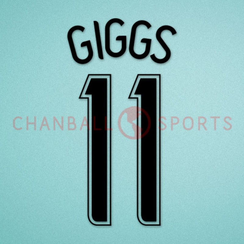Manchester United 2006-2007 Giggs #11 Champions League Awaykit Nameset Printing 