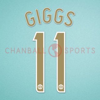 Manchester United 2006-2007 Giggs #11 Champions League Homekit Nameset Printing 
