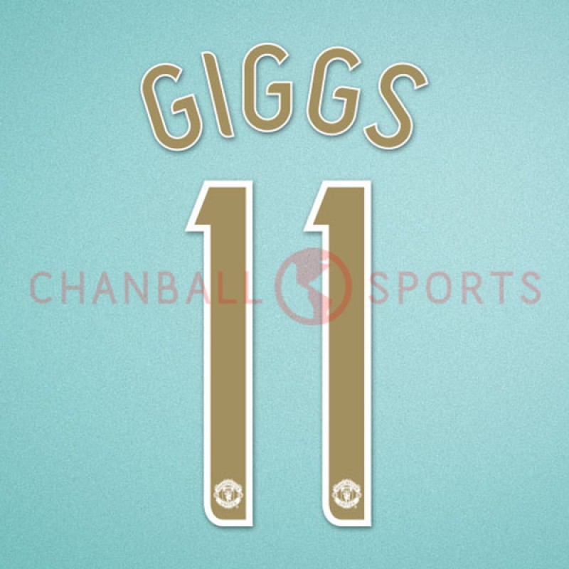 Manchester United 2006-2007 Giggs #11 Champions League Homekit Nameset Printing 