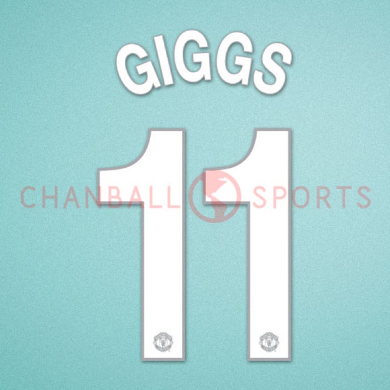 Manchester United 2008-2011 Giggs #11 Champions League Homekit Nameset Printing 