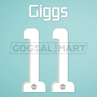 Manchester United 2013-2014 Giggs #11 Champions League Homekit Nameset Printing