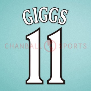Manchester United 1999-2002 Giggs #11 Champions League Homekit Nameset Printing 