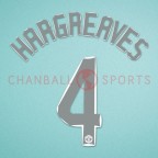 Manchester United 2007-2008 Hargreaves #4 Champions League Homekit Nameset Printing 