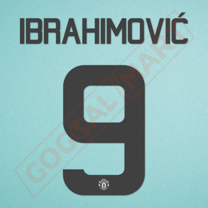 Manchester United 2016-2017 Ibrahimovic #9 Europa League/F.A. Cup 3rd Awaykit Nameset Printing