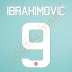 Manchester United 2016-2017 Ibrahimovic #9 Europa League/F.A. Cup Home/Awaykit Nameset Printing