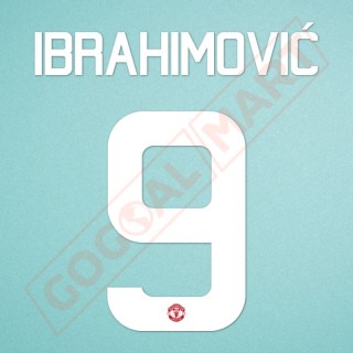 Manchester United 2016-2017 Ibrahimovic #9 Europa League/F.A. Cup Home/Awaykit Nameset Printing