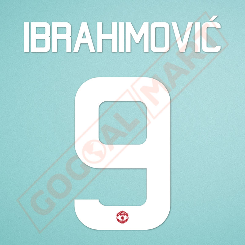 Manchester United 2016-2017 Ibrahimovic #9 Europa League/F.A. Cup Home/Awaykit Nameset Printing