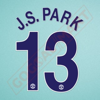 Manchester United 2008-2009 J.S.Park #13 Champions League Awaykit Nameset Printing