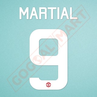 Manchester United 2015-2016 Martial #9 Europa League/F.A. Cup Homekit Nameset Printing