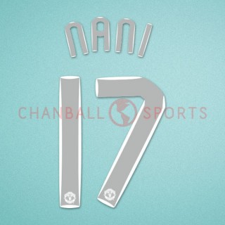 Manchester United 2007-2008 Nani #17 Champions League Homekit Nameset Printing 