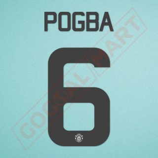 Manchester United 2016-2017 Pogba #6 Europa League/F.A. Cup 3rd Awaykit Nameset Printing