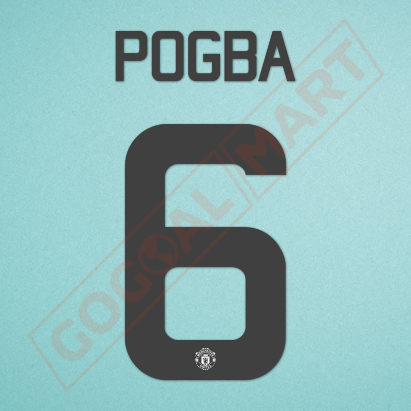 Manchester United 2016-2017 Pogba #6 Europa League/F.A. Cup 3rd Awaykit Nameset Printing