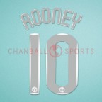 Manchester United 2007-2008 Rooney #10 Champions League Homekit Nameset Printing 