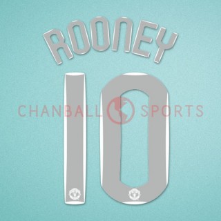 Manchester United 2007-2008 Rooney #10 Champions League Homekit Nameset Printing 