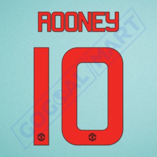 Manchester United 2015-2016 Rooney #10 Europa League/F.A. Cup 3rd Awaykit Nameset Printing