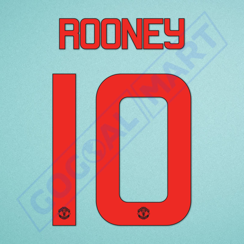 Manchester United 2015-2016 Rooney #10 Europa League/F.A. Cup 3rd Awaykit Nameset Printing