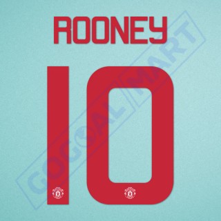 Manchester United 2015-2016 Rooney #10 Europa League/F.A. Cup Awaykit Nameset Printing