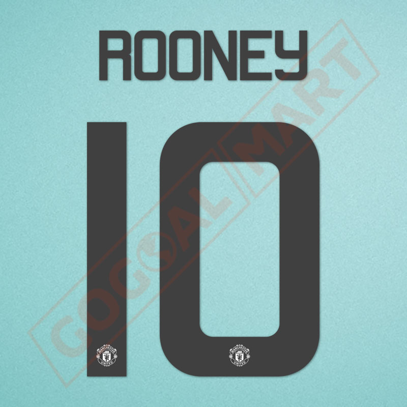 Manchester United 2016-2017 Rooney #10 Europa League/F.A. Cup 3rd Awaykit Nameset Printing