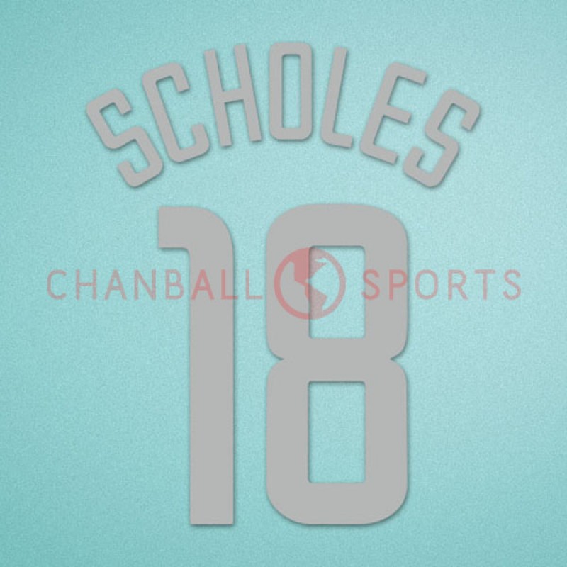 Manchester United 2002-2003 Scholes #18 Champions League 3rd Awaykit Nameset Printing 