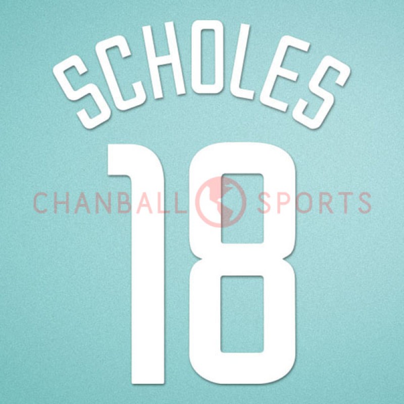 Manchester United 2003-2004 Scholes #18 Champions League Awaykit Nameset Printing 