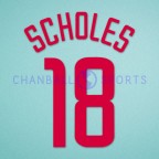 Manchester United 2002-2004 Scholes #18 Champions League Awaykit Nameset Printing 