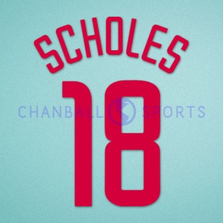 Manchester United 2002-2004 Scholes #18 Champions League Awaykit Nameset Printing 