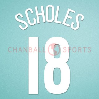 Manchester United 2004-2006 Scholes #18 Champions League Homekit Nameset Printing 