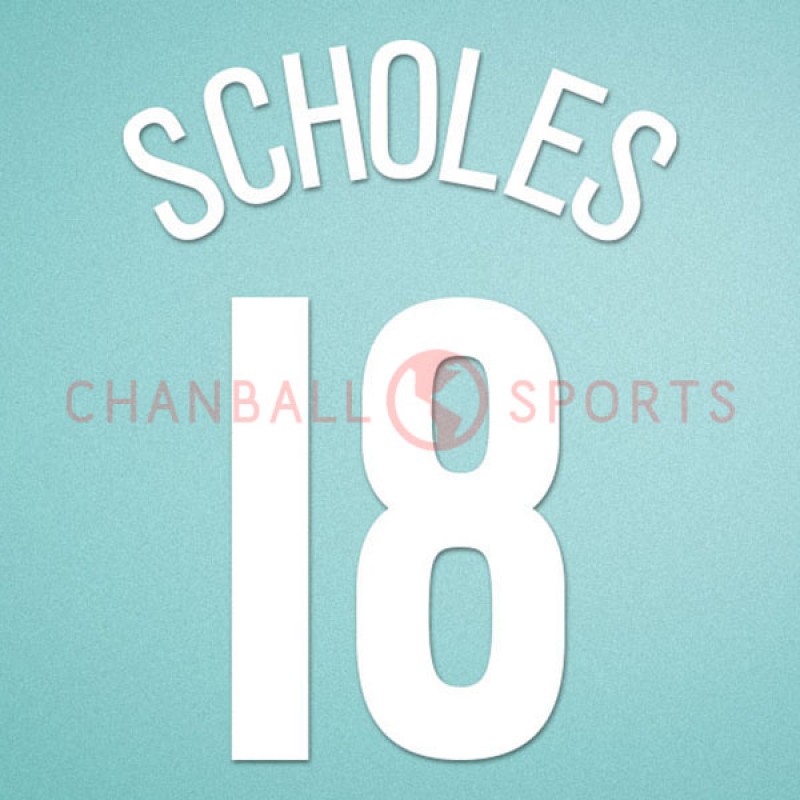 Manchester United 2005-2006 Scholes #18 Champions League Awaykit Nameset Printing 