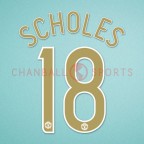 Manchester United 2006-2007 Scholes #18 Champions League Homekit Nameset Printing 