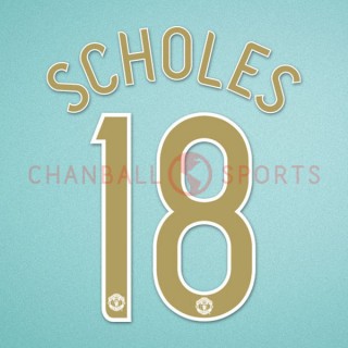 Manchester United 2006-2007 Scholes #18 Champions League Homekit Nameset Printing 
