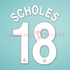 Manchester United 2008-2011 Scholes #18 Champions League Homekit Nameset Printing 