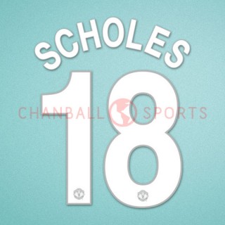 Manchester United 2008-2011 Scholes #18 Champions League Homekit Nameset Printing 