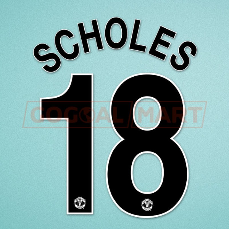 Manchester United 2010-2011 Scholes #18 Champions League Awaykit Nameset Printing